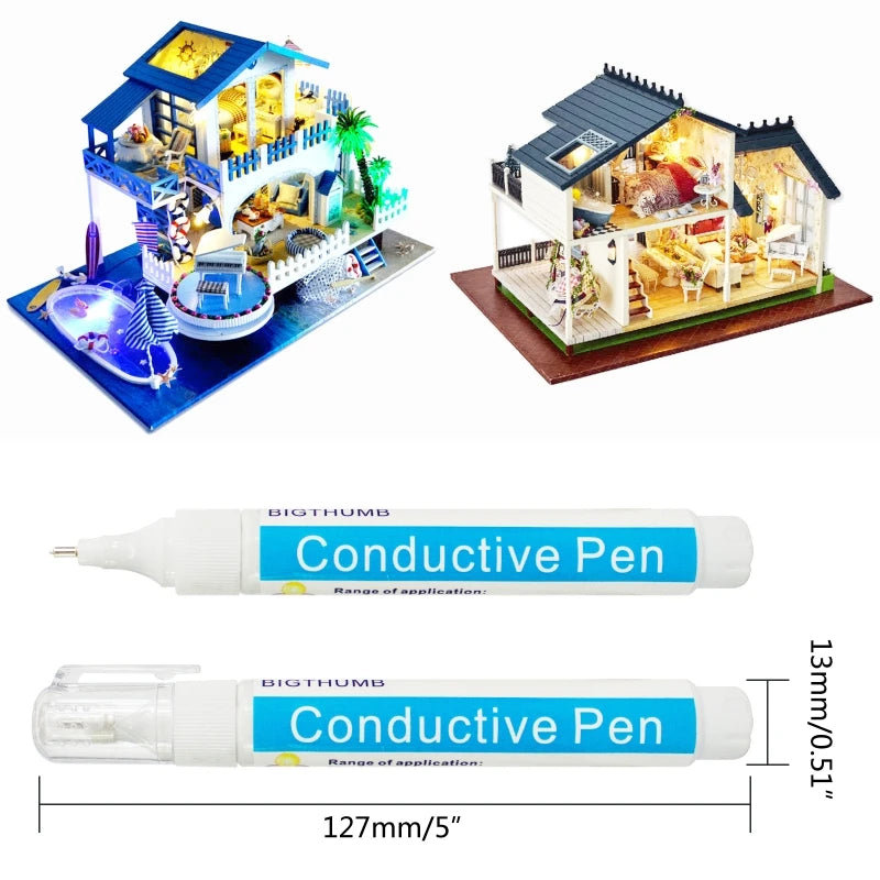 F3MA Silver Conductive Pen Bronze Conductive Paint Pen Circuit Designing Tool for Teacher Student Circuit Repair Accessories