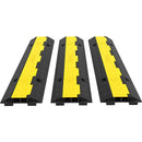 VEVOR Cable Protector Ramp Wire Cable Cover Cord Guard 2 Channels Rubber + PVC 11000LBS Speed Bump Parking Lots Driveway Traffic