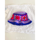 Retro Versatile Japanese Dopamine Rainbow Knitted Bucket Hats for Women Spring and Autumn Travel Fashion Casual Basin Cap