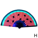 Classic Folding Fan Hand Fans Rainbow Home Print Bamboo Bone Cooling Handheld Festival Performance Dance Crafts Gift 33cm