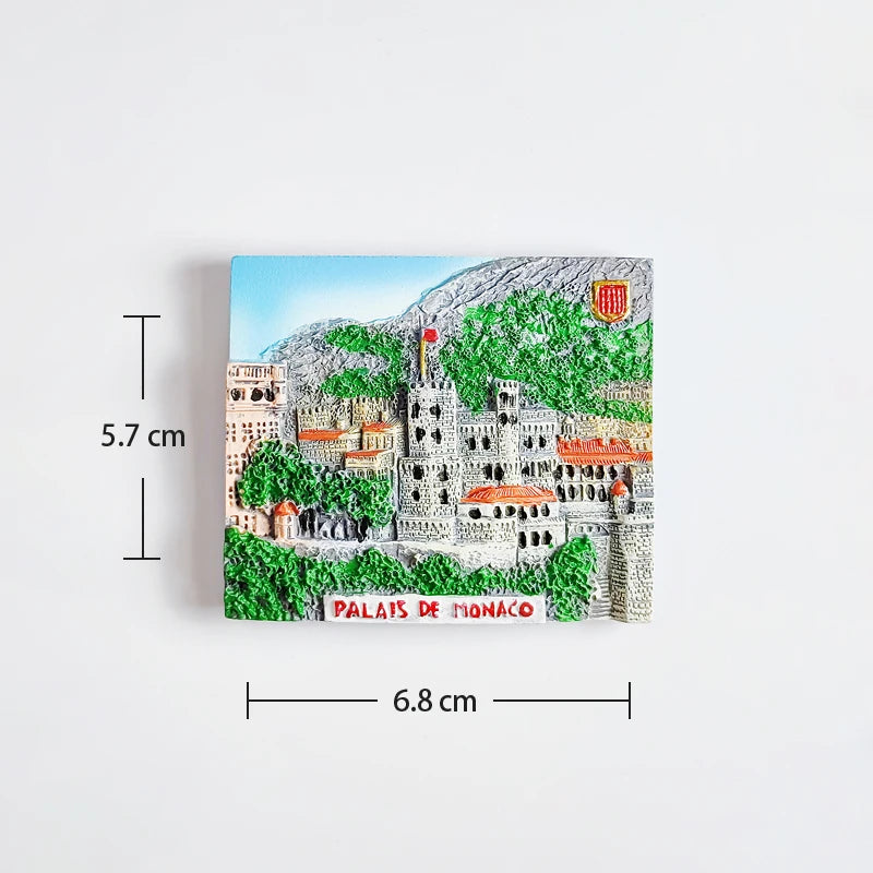 Europe Monaco 3D Fridge Magnets Tourism Souvenir Refrigerator Magnets Sticker Collection Handicraft Decoration Articles