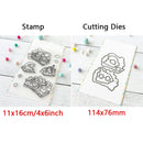Birthday Cake Cute Frog Fox Animals Cutting Dies and Clear Stamps Bottle Thank You Words Dies For DIY Scrarpbooking Paper Craft