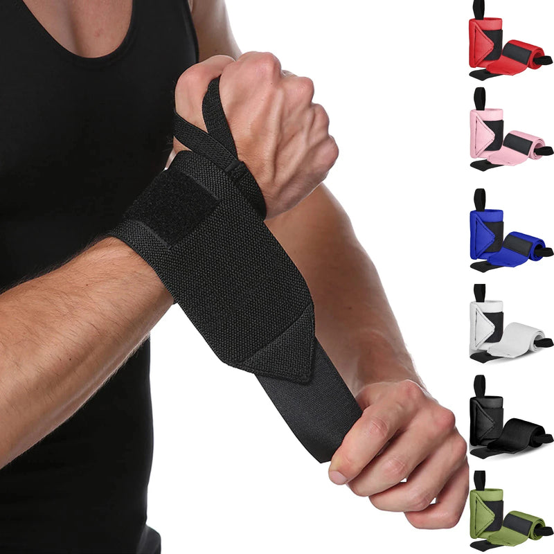 1 Pair Fitness Wrist Wraps Weight Lifting Gym Wrist Straps Cross Training Padded Thumb Brace Strap Power Hand Support Wristband