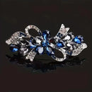 3 PCS Rhinestone Crystal Hair Clips, Silver, Floral Style for Women