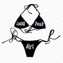 Y2k Bikini Set 2000s Swimsuit letter print Push-up Padded Bra Thong Two Pieces Swimwear Beachwear Bathing Suit Female Sexy Women