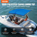 VEVOR 3 Bow Bimini Top Boat Cover900D Polyester Canopy with 1" Aluminum Alloy Frame Waterproof and Sun Shade, Includes Storage