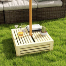 2in1 Outdoor Storage Box for Umbrella Base Umbrella Stand Table Wooden Patio Coffee End Table with Umbrella Hole Natural Wood