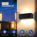 Modern LED Wall Lamp, 21W Metal wall lamp up and down adjustable light beam, 30x10x10cm, Waterproof IP65 Cube LED Light