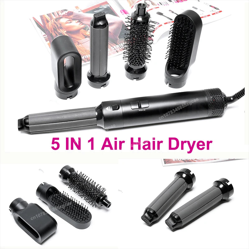 Hot Air Styler Comb 5 in 1 Hair Dryer  Automatic Hair Curler Professional Hair Straightener For Dyson Airwrap Household