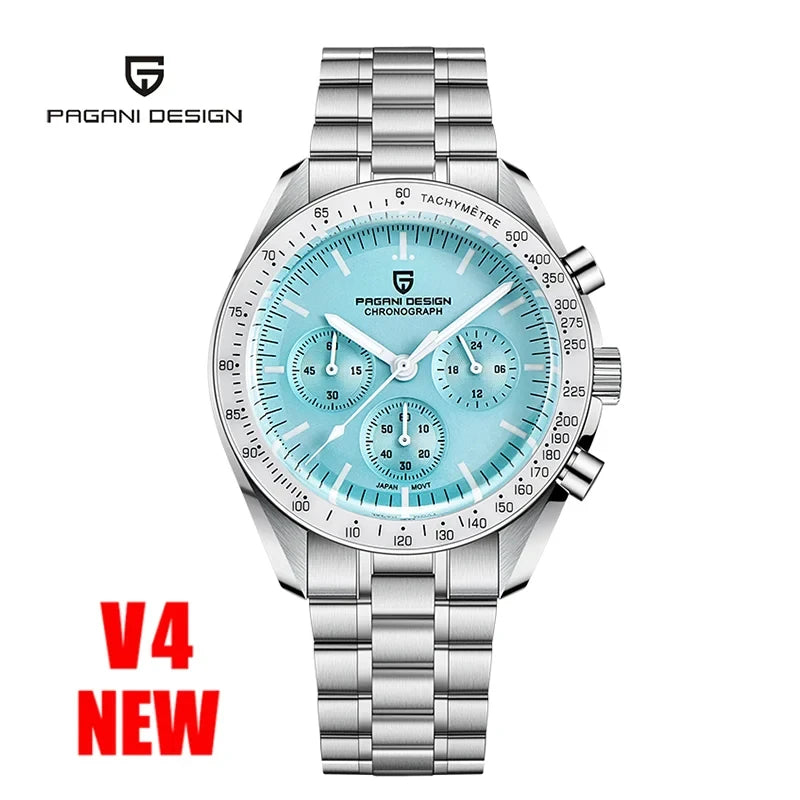 PAGANI DESIGN 2024 New V5 Moon Mens Watches Quartz Watch For Men Chronograph Sapphire Mirror Waterproof Clock Gift Reloj Hombre