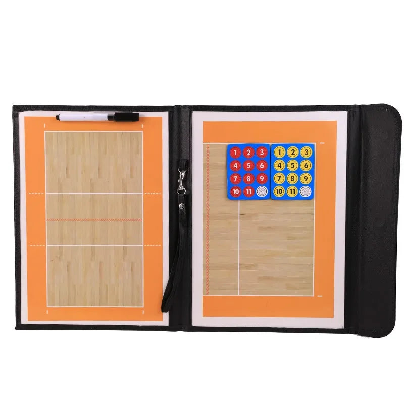 Volleyball Tactical Board Portable Foldable Volleyball Training Competition Coaching Clipboard Magnetic Writable Strategy Board