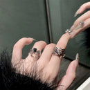 Gothic Crystal Ball Halloween Spider Finger Ring for Women Men Couple Unique Punk Jewelry Animal Party Daily Gift Accessories