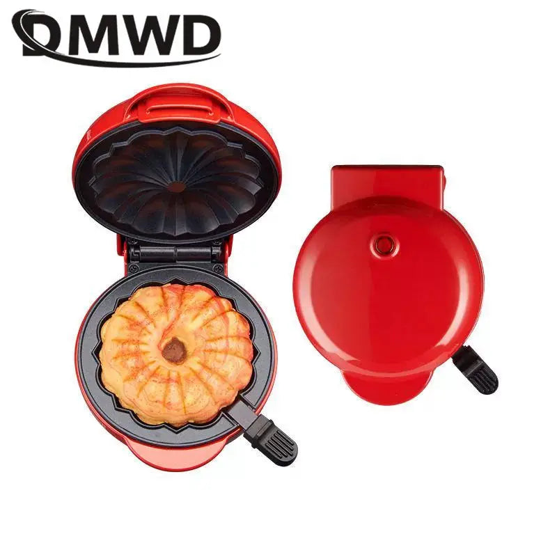 110V 220V Mini Bundt Cake maker Non-stick ring shaped cake Donut Buccellato baking machine Double-side heating Pumpkin Pie Mold