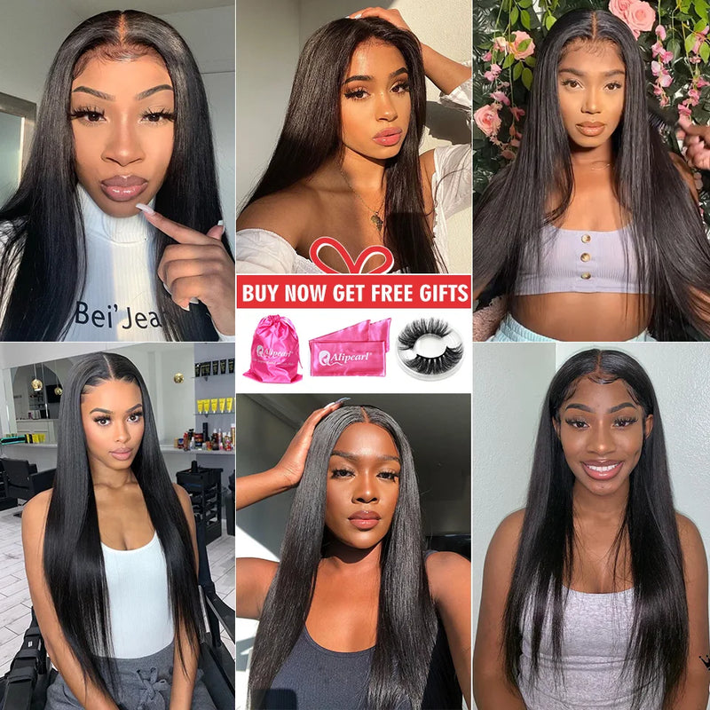 13x4 Lace Frontal Human Hair Wig HD Transparent Lace Front Wig Pre Plucked 4x4 Closure Wig 100% Natural Brazilian Human Hair Wig