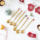 6Pcs New Year 2024 Merry Christmas Spoons Xmas Party Tableware Ornaments Christmas Decorations for Home Table Navidad Noel Gift