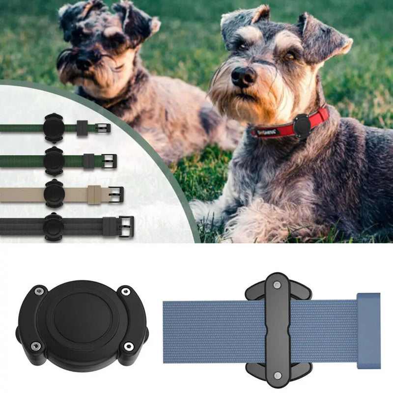 Fashion Dog Collar With Apple Air tag Case Nylon Pet Collar Reflective Soft Anti-lost Tracking Collar Dog Supplies Suit For Dog