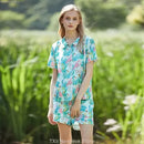 [Pink Dessert Dog] Summer Short-sleeved Pajamas Women's Ice Silk Thin Loose Large Size Home Clothes Two-piece Suit