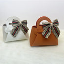 10pcs Easter Leather Mini Gift Bags With Bow Ribbon Packaging Box Wedding for Guest Candy Handbag Bag Birthday Party Decor bag