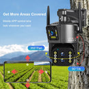 LS VISION 4K 8MP PTZ IP Camera Three Lens Dual Screen WiFi Outdoor Security Cam Motion Detection Auto Tracking 10X Optical Zoom