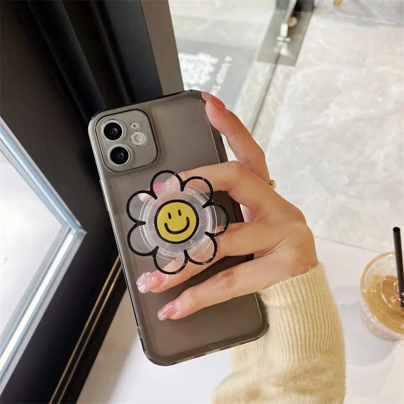 Korea Cute Acrylic Flower Universal Phone Holder Griptok Support For iPhone Samsung Grip Tok Folding Finger Pocket Socket Stand