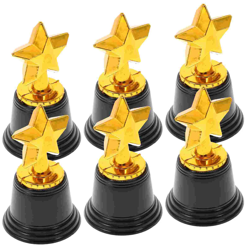 Toyvian Christmas Gifts Mini Star Award Trophy Pack 12 Bulk Gold Trophies Kids Party Favors Competitions Ceremony Appreciation