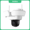 AOSU 3K UHD WiFi Floodlight Camera Outdoor 360° View Color Night Vision Wireless Security Camera PIR Detection 2-way Audio