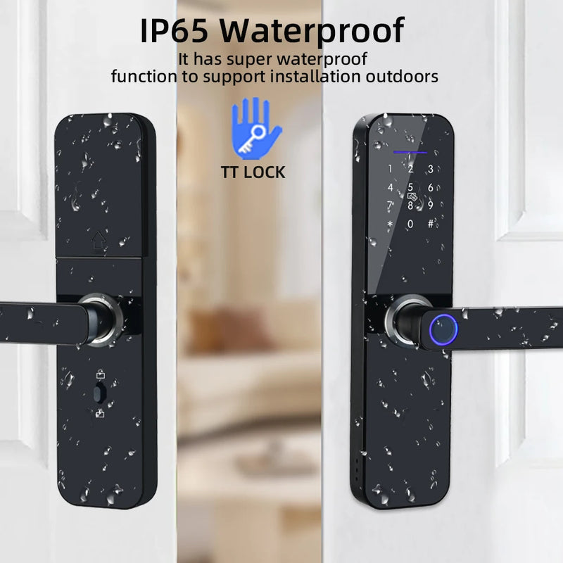 Do Brasil RAYKUBE F005 IP65 Waterproof TT Lock Electronic Smart Door Lock With Fingerprint/Card/Password/APP Unlock