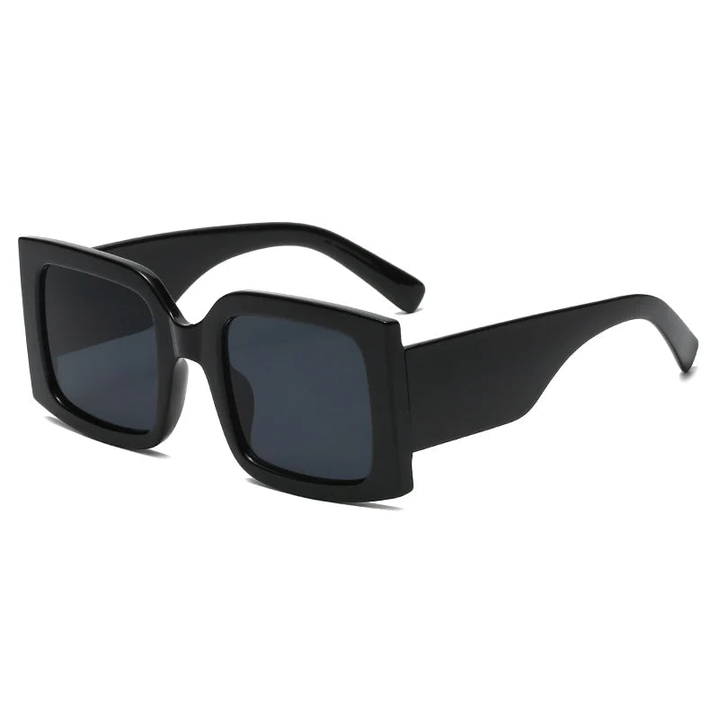 Retro Wide Leg Square Brown Sunglasses For Women Vintage Brand Gradient Sun Glasses Men Hip Hop UV400 Eyewear Female Sahdes