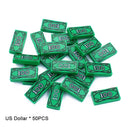 Marumine 50PCS Tile Special 1x2 Ingot Bar Gold Money Pirate MOC Brick Part 99563 Assembles Particles Building Blocks Accessories