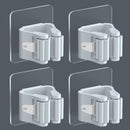 Multi-Purpose Hooks Mop Holder Wall Mounted Mop Organizer Broom Hanger Hook Bathroom Waterproof Wall Hook Self-Adhesive 1/2/4Pcs