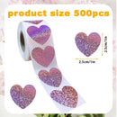 500pcs Heart Stickers for Envelopes Valentine's Day Sparkling Heart Stickers Decorative Love Stickers Holiday Decoration