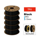 KINGROON 3D Printer Filament PLA PETG TPU ABS 5KG Bundle Black White Gray 1.75mm No bubbles Plastic 5x1kg/Roll , Random Spool