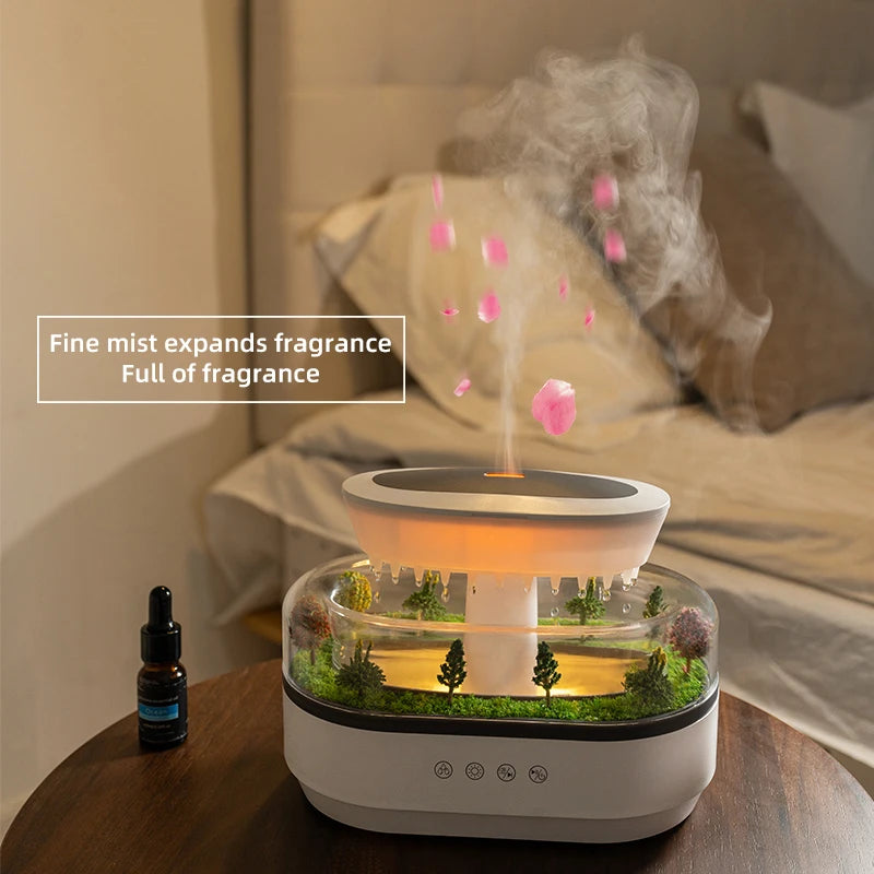 New Raindrop Aroma Diffuser with Greenery Landscape Humidification and Aromatherapy Function Suitable for Home Office Use