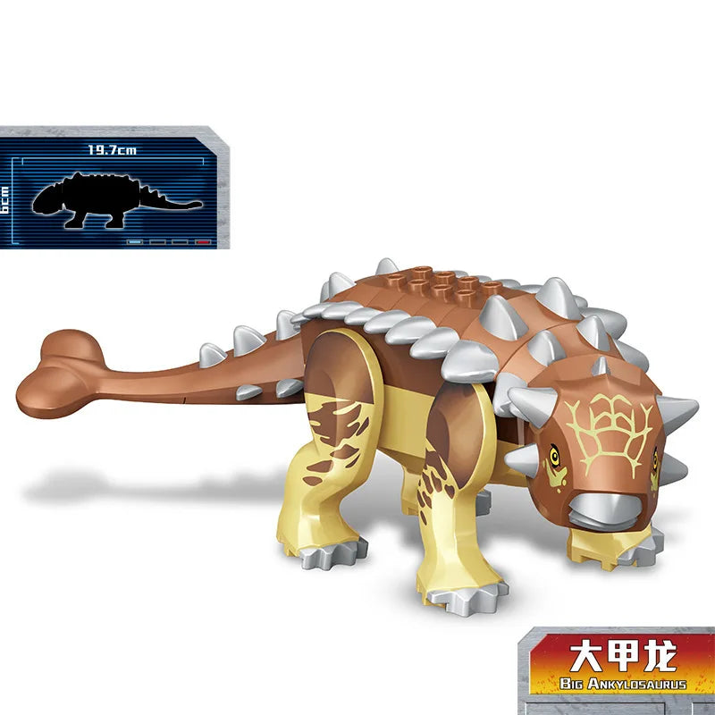 Jurassic Dinosaur Park Dinos World Building Blocks Animals Tyrannosaurus Rex Indominus I-Rex Blue Figures Triceratops Toys