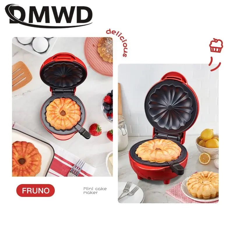 110V 220V Mini Bundt Cake maker Non-stick ring shaped cake Donut Buccellato baking machine Double-side heating Pumpkin Pie Mold