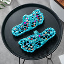 Non-Slip Foot Massage Slippers Feet Care Bath Quick-drying Footwear Reflex Stress Hollow Out Acupressure Massage Slippers Man