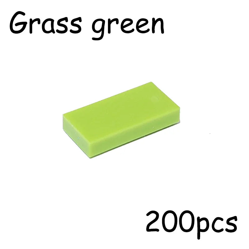 200PCS MOC Assemble Particles 3069 30070 1x2 Bricks Flat Tile Smooth 1*2 Building Blocks DIY Educational Creative Toy for Kids