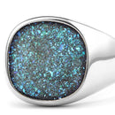 Trend Colourful Signet Square Ring Metal Glossy Geometric Width Crystal Bud Finger Punk Style Fashion Ring Jewelry Accessories