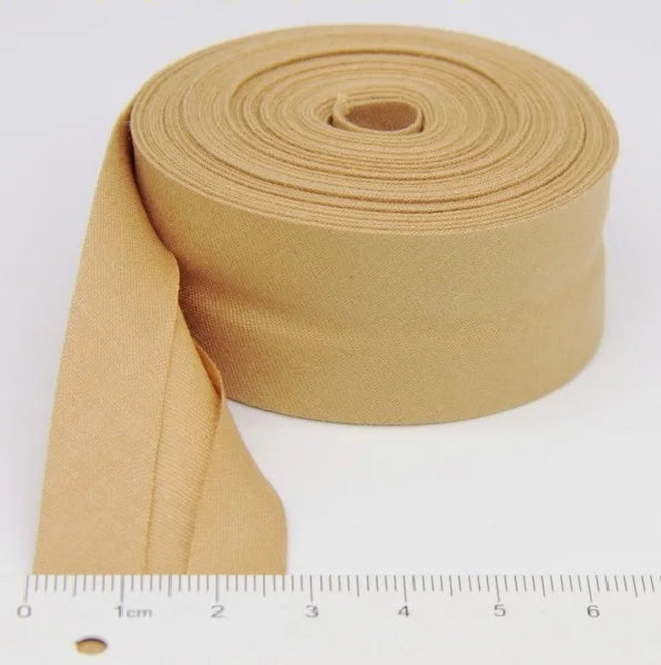 25mm (1“) width Bias Tape 100% Cotton Extra Soft for Baby Cloth Skin-friendly Fablic Bias Binding Tape Ironed Folded 12 yards