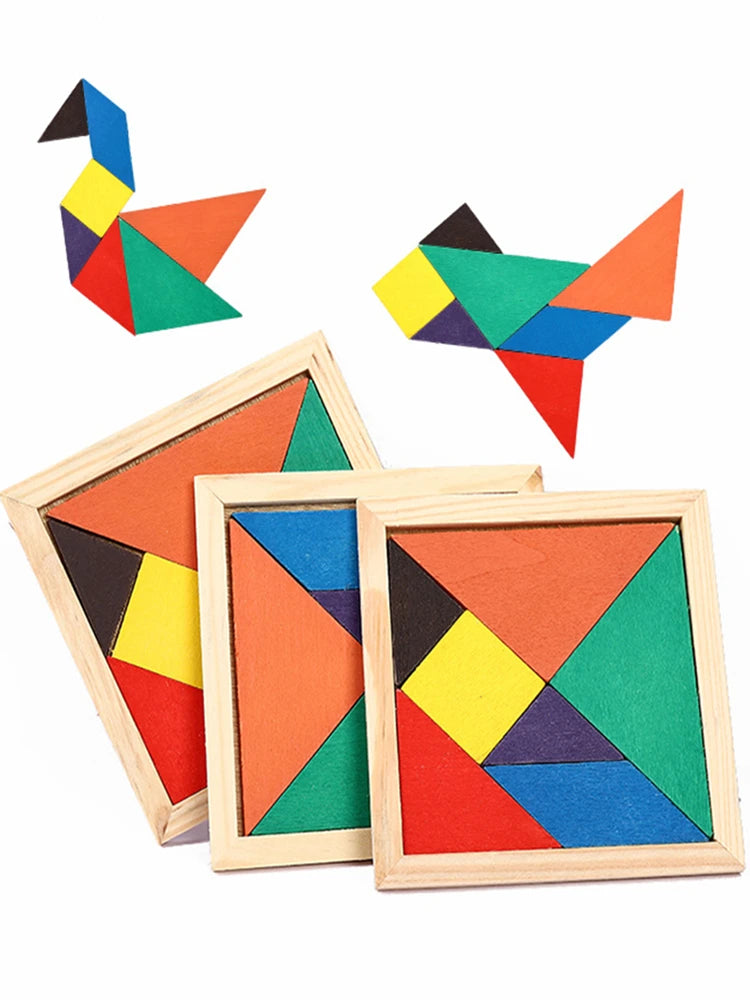 12Set Wooden Children's Tangram Puzzle Educational Toy Birthday Party Gift Giveaway Back to School Gift Kindergarten Party Prize