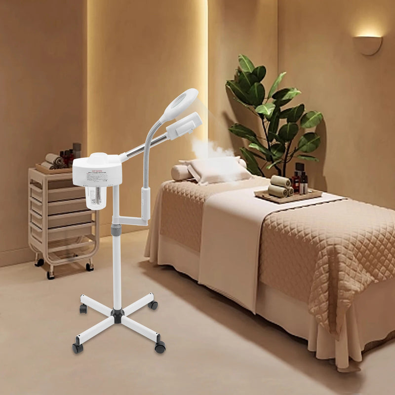 2 in 1 750W Magnifying Lamp Hot Vapozone Ozone Streamer Steam Device Facial Sauna Machine with 5X Light
