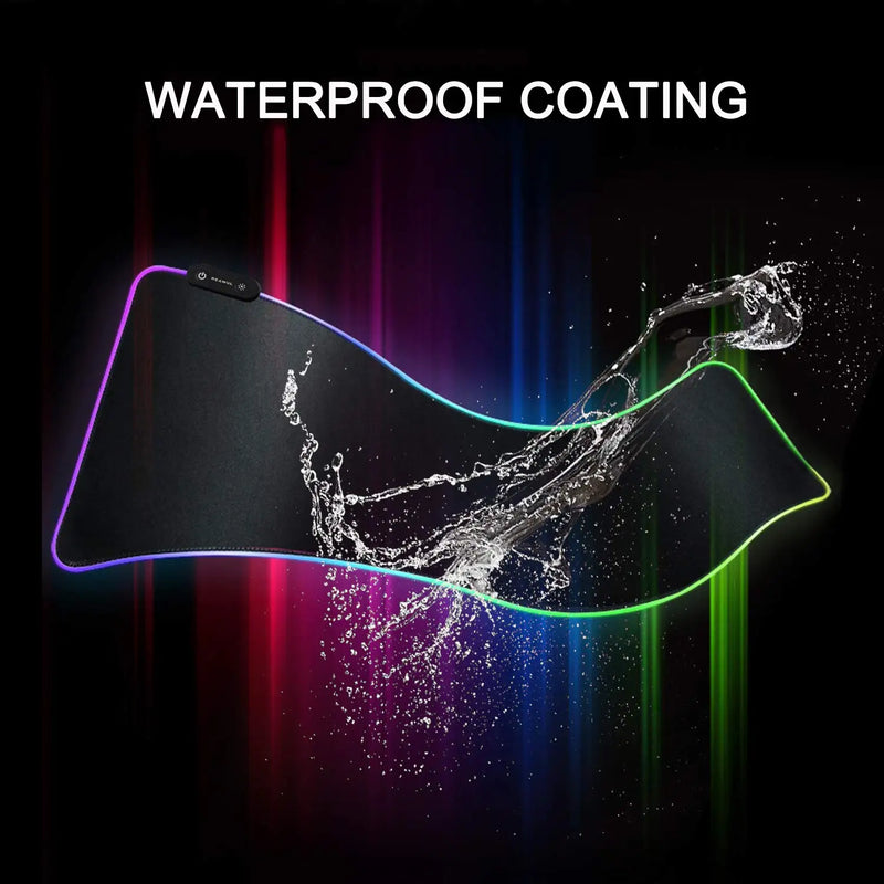 RGB Large Gaming Mouse Pad Non-Slip Rubber Base Mouse Mat Oversize Glowing Led Extended Mousepad Keyboard Pad Desk Mat