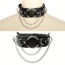 Punk Gothic Style PU Leather Faux Jewelry Collar Bracelet Bangle Bracelet,Male Female Lover Necklace Holiday Party Costume