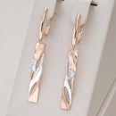 Kinel Fashion Geometric Hollow Pendant Earrings 585 Rose Gold and Silver Dichroic Plating Wedding Daily Fine Jewelry Gift
