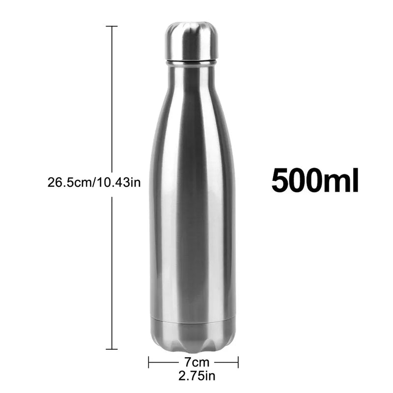 500ml Sport Bottles Double Wall Insulated Vacuum Flask Stainless Steel Water Bottle Cola Water Thermos Vacuum Flask Drinkwar