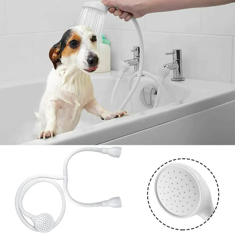 ABS Bath Shower Head Portable Double Tap White Shower Attachment Head Pet Washing Handheld Hose Sink Spray Hose