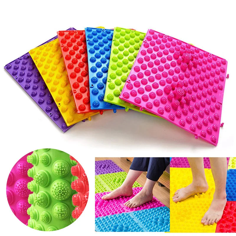 6 Pcs  Foot Massager Durable Reflexology Foot Massage Pad Toe Pressure Blood Circulation Plate Mat  Walking Yoga Mats Pad