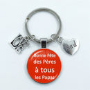 I Love Dad Keychain My Dad Is A Super Hero Pendant Glass Dome Cabochon Key Ring Father's Day Best Gift