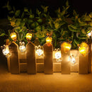 Easter Rabbits Carrots Light Decoration Batteries Copper Wire Waterproof LED String Lights Home Outdoor Easter Party Decorations