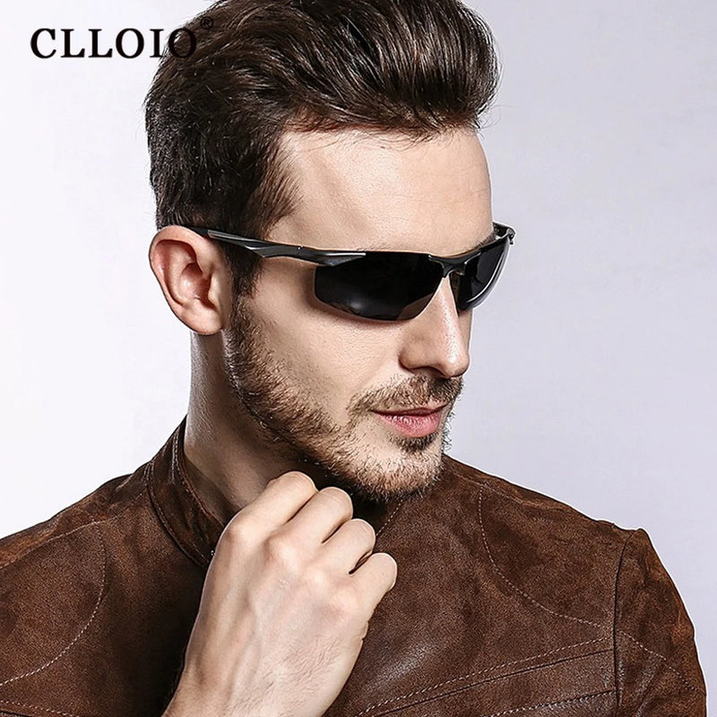 CLLOIO New Aluminum Photochromic Sunglasses Men Polarized Driving Glasses Anti-Glare Chameleon Fishing Sun Glasses UV400 Goggle